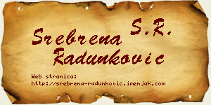 Srebrena Radunković vizit kartica